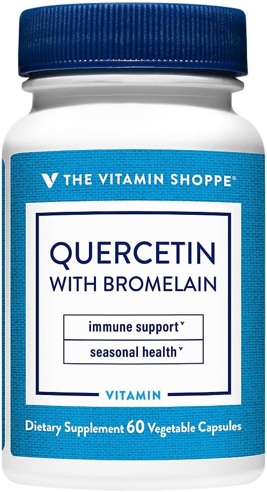 ויטמין Shoppe Quercetin עם Bromelain - 250mg Antioxidant (60 קפסולות)