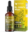 St. John's Wort Herb Tincture St Johns Wort Wart לחלץ טיפות 2000 מ"ג (Hypericum perforatum) Herbal Supplement 1 חודש, 84 משרתים, אלכוהול-חינם Tincture - 2 Oz, Pack של 1