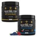 MMA Nutrition HRDWRK 100 משרתות את Keto Electrolytes אבקת hydrotion סוכר חינם - אבקת אלקטרוליטית כדי Boost Endurance ולהפחית Fatigue עם תוספים אלקטרוליטיים - Unflavored & Blue Raspberry Set