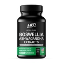 Boswellia Extracts and Ashwagandha כמוסות 2000 מ"ג - גלולות תמיכה טבעית חזקות 3 חודשים אספקה - הסכמה Boswellia Serrata 65% Boswellic Acid עם אבקת אשוגנדה