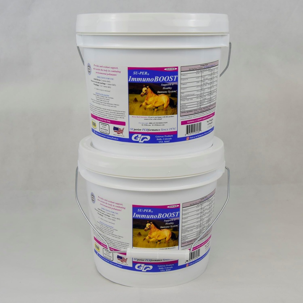 SU-PER ImmunoBOOST Immune Supplment - Advanced Antioxidant Horse תוספת Boosts Immunity & Aids Recovery - 4 פאונד, (2 Pack)