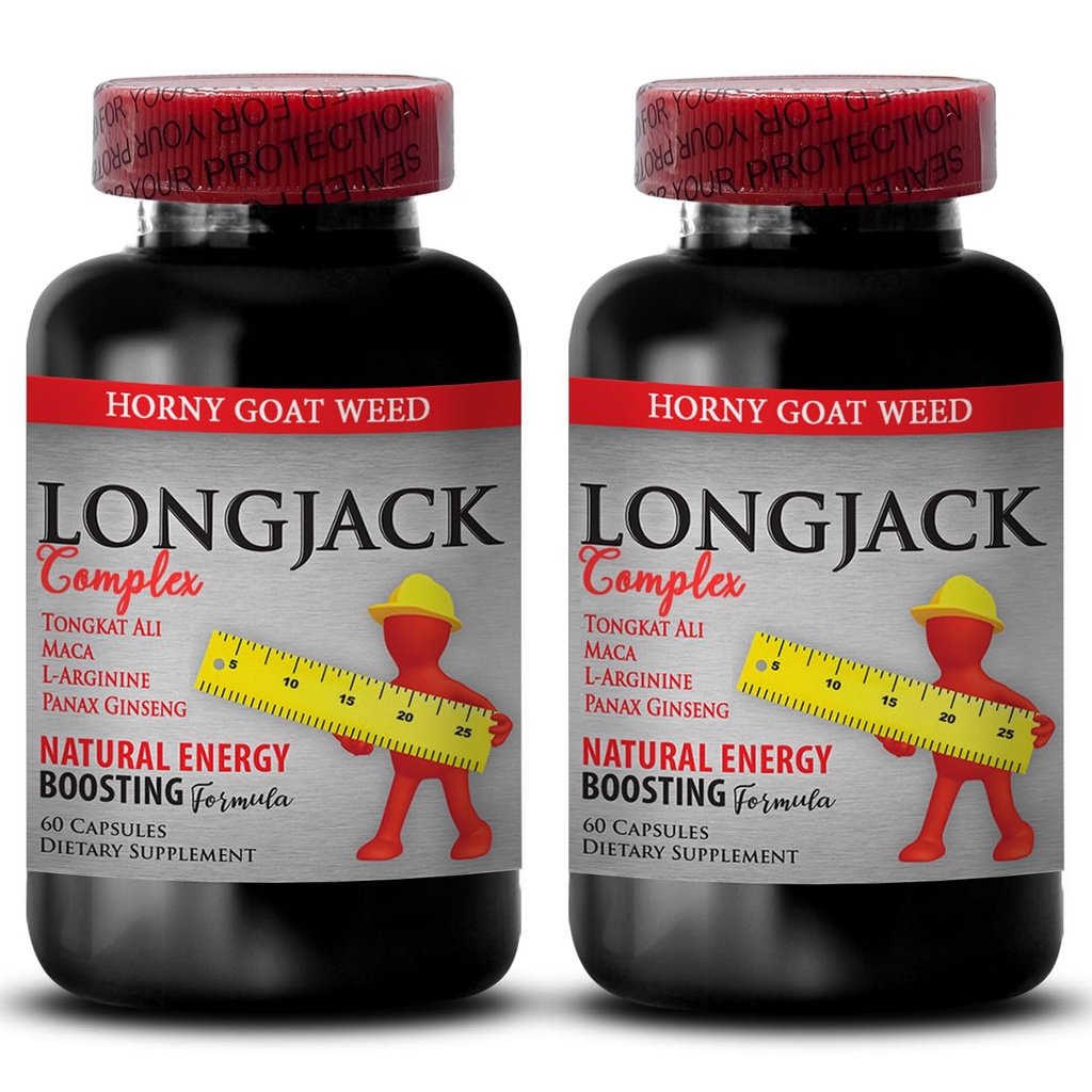 Natural Male Enchantment Pills להגדיל את גודל ואורך - LongJACK Size UP (All Natural Formula) - tongkat ali Extract - ארוך ג 'ק עבור גברים - tongkat ali Complex - 2 בקבוקים 120 קפסולות