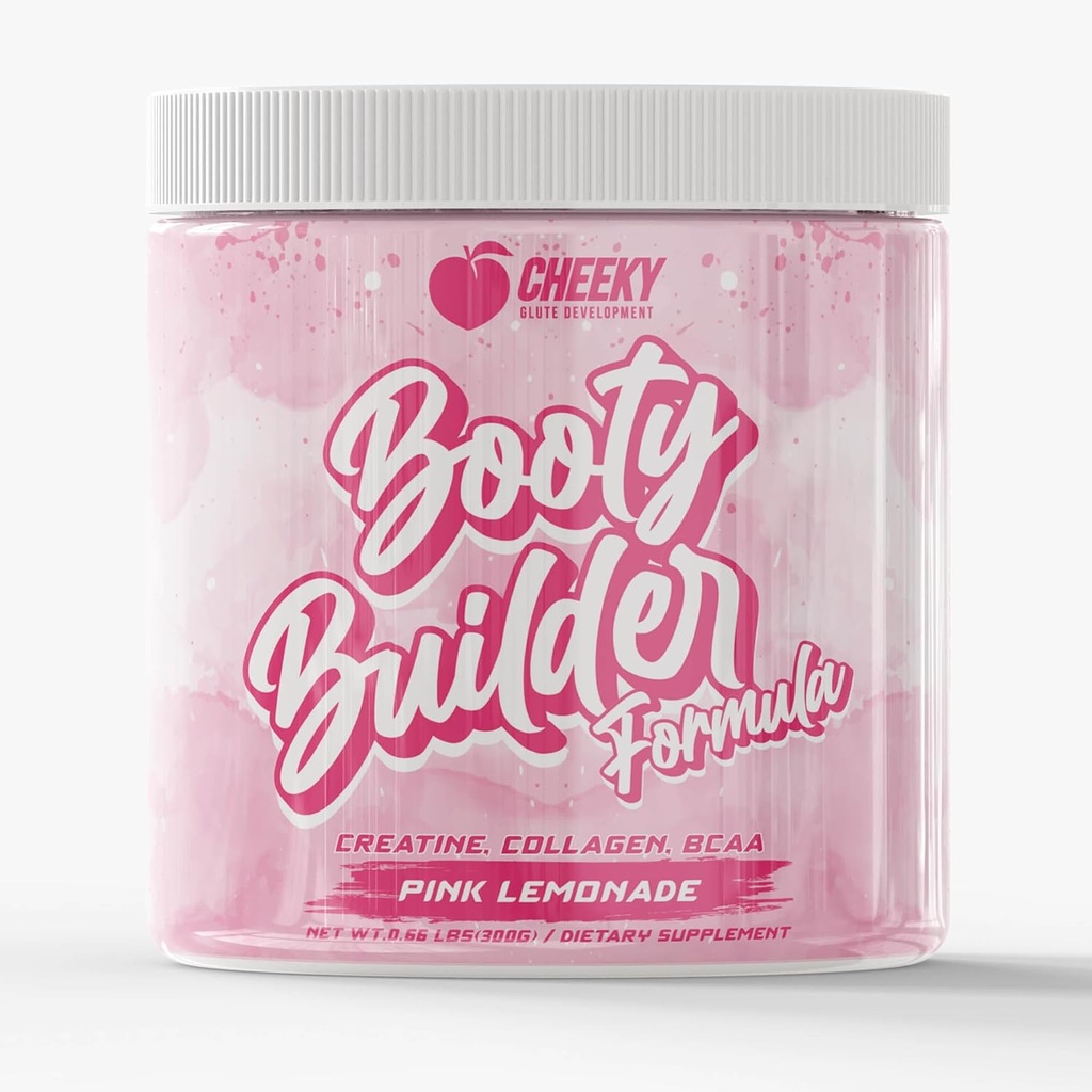 Booty Pump Formula - פינק Lemonade Creatine Band for Women, BCAAs & Collagen, שריר מקבל & Booty Growth Enhancer, Grit-Free Formula Creatina Paraes Queratina Paraculos