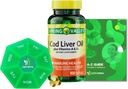 עמק האביב Cod Liver שמן Plus ויטמינים A & D3, 100 רכות, תמיכה בתפקוד העין בריאה, Bundle עם ויטמינים ומינרלים Ligth & Spring Guide