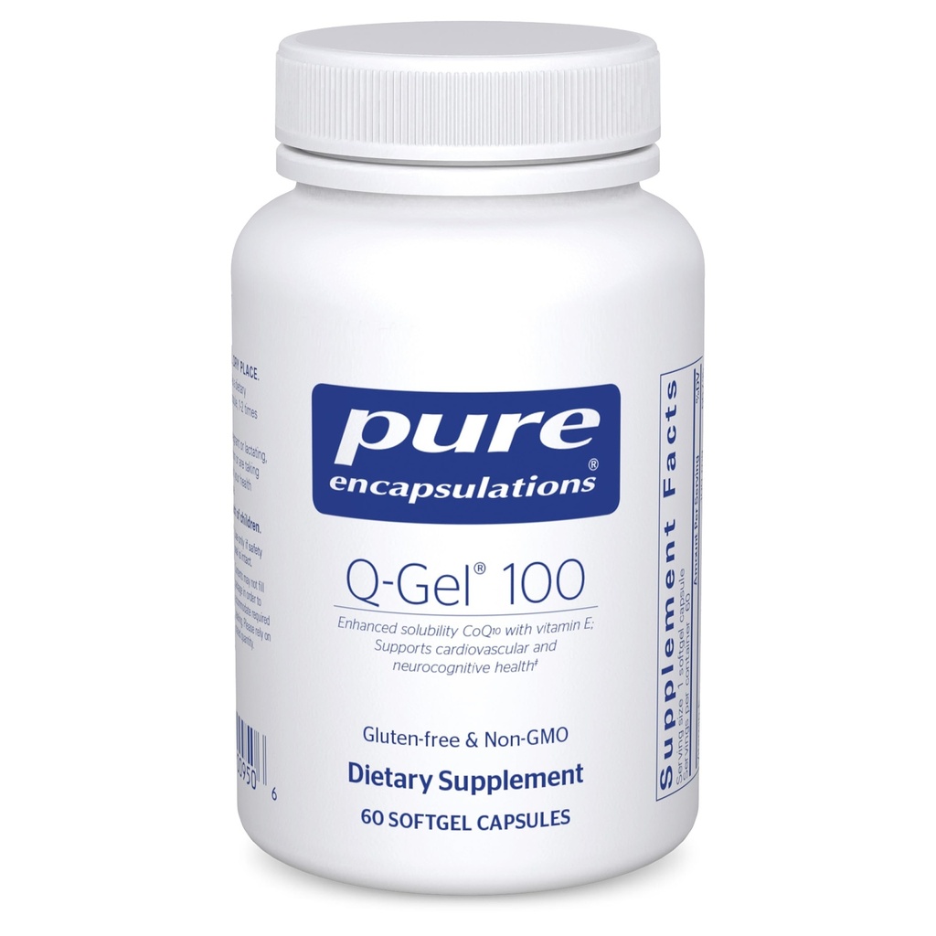 טהור Encapsulations Q-Gel 100 (Hydrouble CoQ10) CoQ10 עם ויטמין E כדי לשפר את Solubility