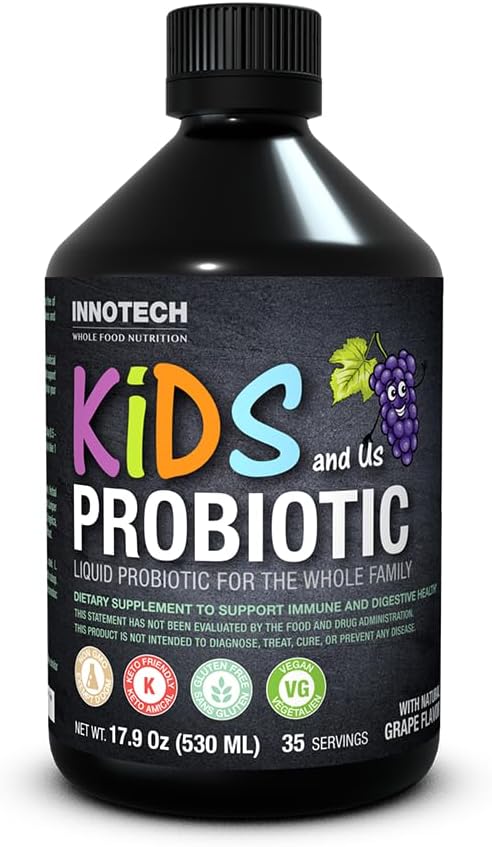 InNOTECH Nutrition: ילדים ו- Us נוזל פרוביוטיקה, Grape Flavour - 530 מ"ל