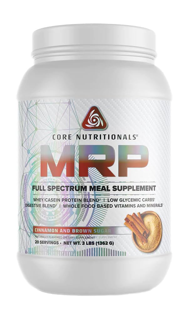 סוללות הליבה פלטינום MRP Full Spectrum Meal החלפת, Sustained שוחרר עבור כל היום Amino Acid תמיכה, 27G חלבון, 20 משרתות (Cinnamon ו Brown Sugar)