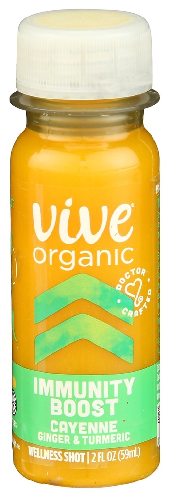 Vive Organic Immunity Boost Cayenne, Gang & Turmeric Shot (2ozבק)