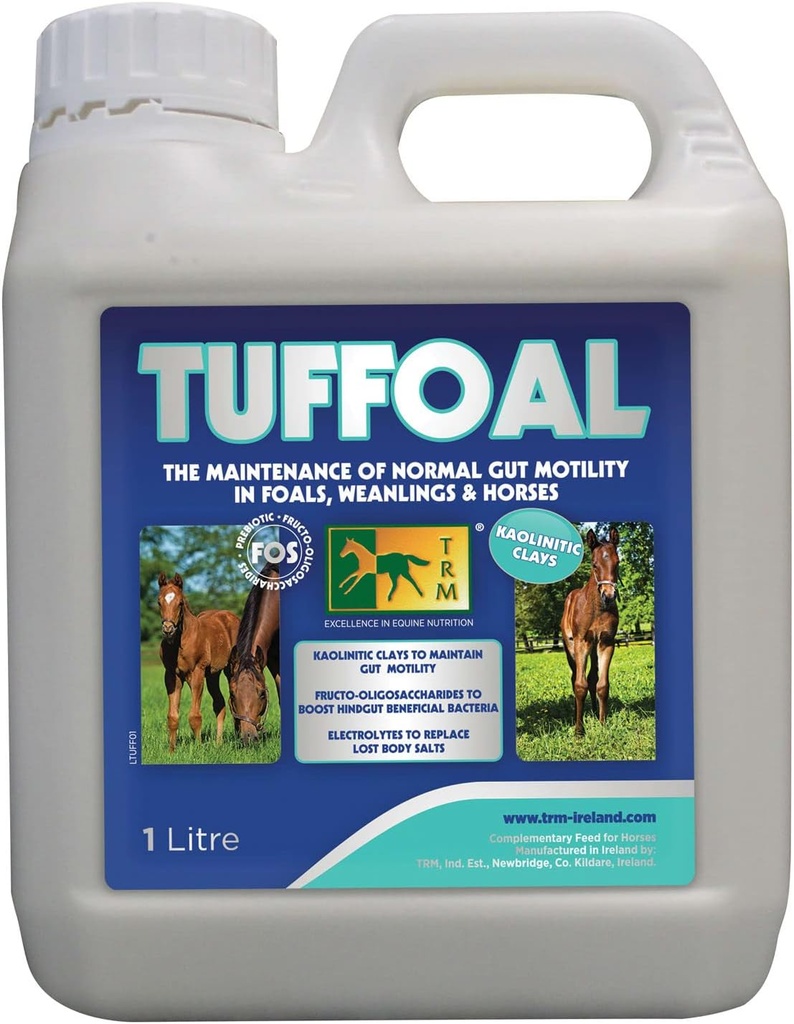 TRM Tuffoal Horse Feed for Gut Motility with Kaolinitic Clays and Pectin - 33.8 oz (1 Liter) - 33.8 fl oz