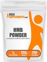 BulkSupplements.com HMB אבקת - Beta-Hydroxy Beta-Methylbutyrate, Calcium HMB תוסף - Gluten Free - 1g לכל משרת, 250g (8.8 oz) (Pack of 1)