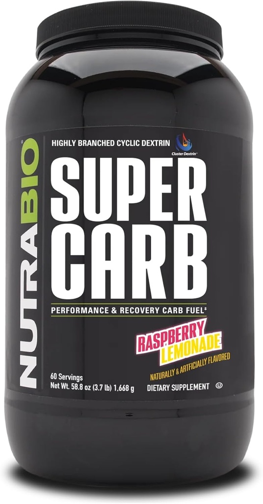 NutraBio Super Carb - 60 משרתים (Raspberry Lemonade)