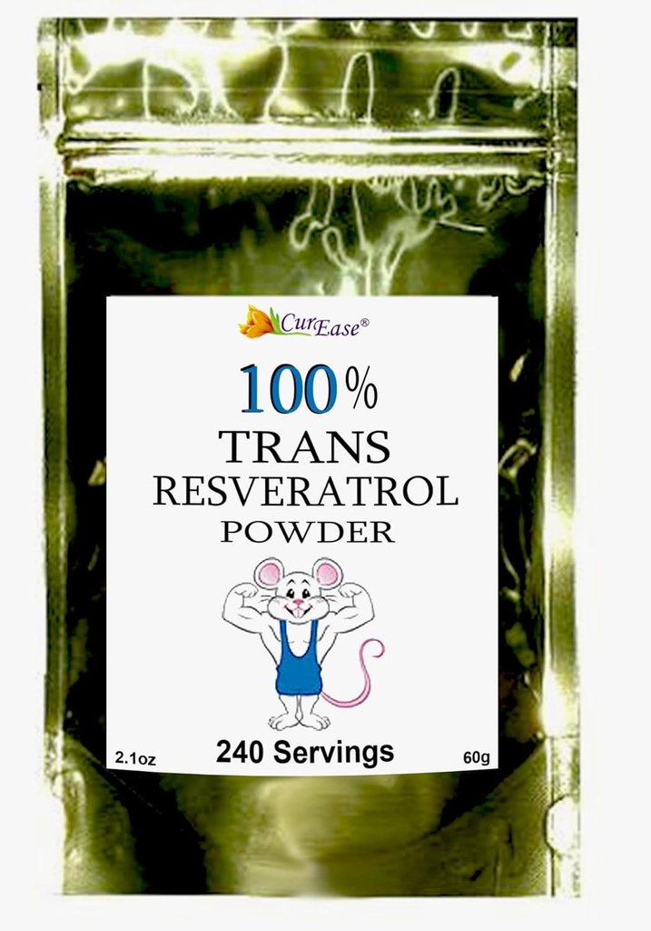 100% טהור Trans Resveratrol אבקת 240 משרתים 2.1 oz (60 גרמים) 250 מ"ג פרבס