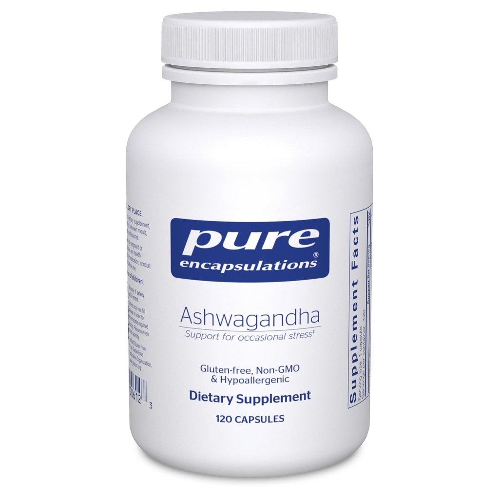 Pure Encapsulations Ashwagandha - 500 מ"ג Ashwagandha לחלץ - Metabolism & Stress Support - Immune Support - GMO חינם & טבעוני - 120 קפסולות