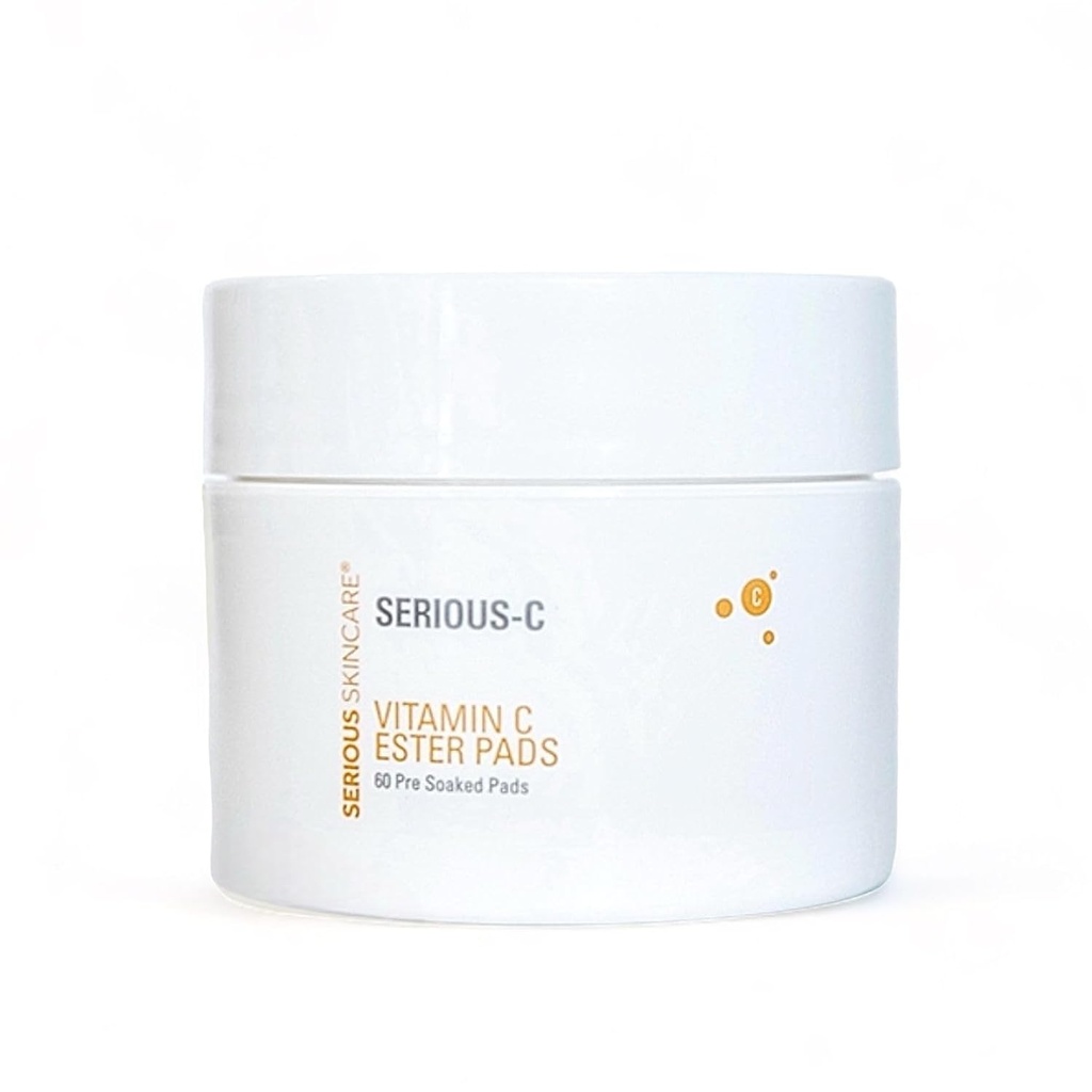 Skincare רציני - ויטמין C Ester Pads - Hyaluronic Acid - Anti-Aging פנים טיפול פנים עבור Smoother Radiant Skin - פירות וחומרי סוכר - pre-Soaked פנים Disc - 60 Count (1pack)