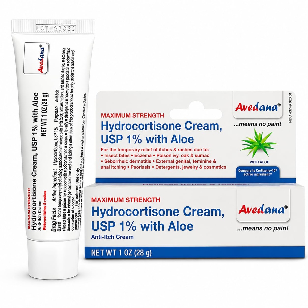 קרם הידרוקורטיזון - 1 Ounce Eczema Cream with Aloe Vera - Premium Anti Itch Cream תוספת כוח - אידיאלי עבור רש"י, Itchiness, Insect Bites, Dermatitis, Detergents, תכשיטים