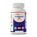 Vitamatic Flaxseed Oil 1200 מ"ג - 120 Softgels Cold-Pressed Oil עם 675 מ"ג ALA אומגה 3 - תומך בריאות הלב ו- Total Wellness