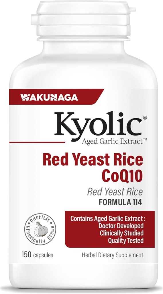 Kyolic Age Garlic Extractation 114, Red Yeast Rice CoQ10, 150 קפסולות