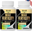 תוספי פוריות עבור גברים, זכר Prenatal ויטמינים - ספירת זרע Optimal, Motility וחוזק, 2000MG Mens פוריות תוספי פוריות עם Maca Root for Conception - Packs of 2