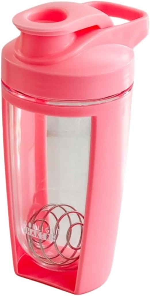 Moonlight Makers 16oz חלבונים Shaker בקבוק עם פלדה Whisk Ball - Leakהוכחה, Dishwasher Safeהתעמלות בקבוק, Shaker Cups for חלבונים Shakes & Preworkout Drinks Mixer Cup, Fitness Gifts - ורוד