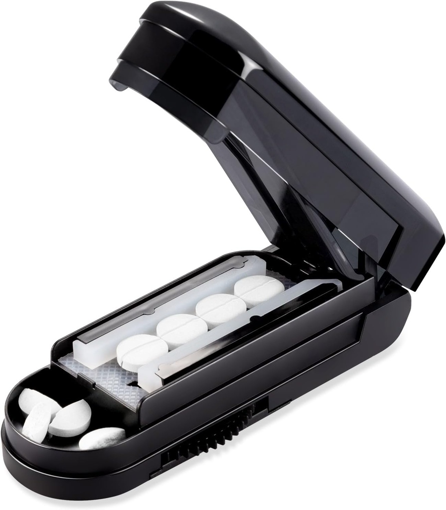 Portable Pill Cutter Splitter, Adjustable Cutter, עבור ויטמינים, Supplements ותרופות, BPA-Free, Easy לשימוש