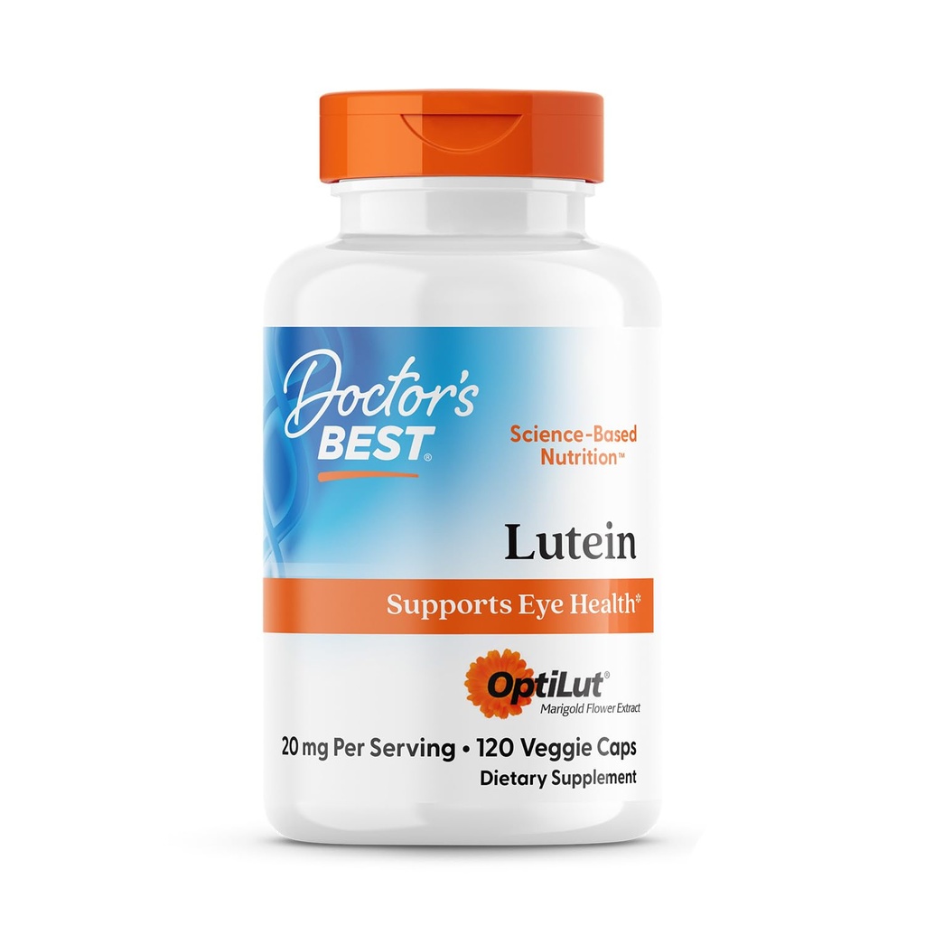 רופאים הטובים ביותר Lutein עם OptiLut, תמיכה בריאות העין, non-GMO, Gluten חינם, Soy חינם, טבעוני 120 Veggie Caps