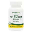 NaturesPlus Super Selenium Complex - 200 mcg, 90 טבליות Vegetarian - תוסף מינרלים חיוני עם ויטמין E - מקדם Thyroid בריא - Antioxidant - Gluten-Free - 90 לשרתים