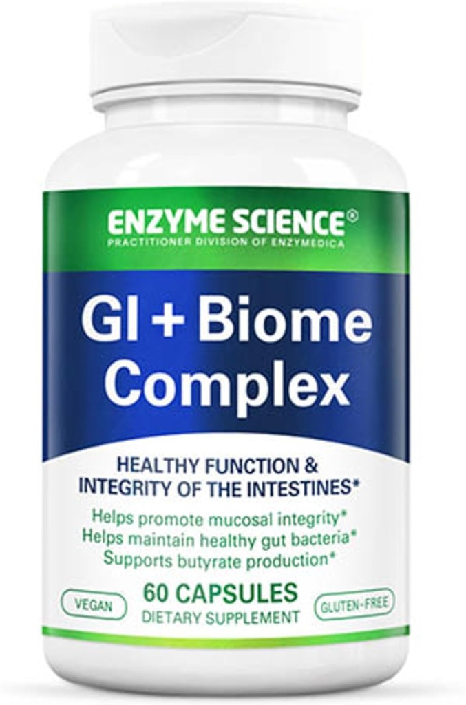 Enzyme Science GI + Biome Complex, Prebiotics for Gut Health and Intestinal Balance, 60 קפסולות (30 משרתים)