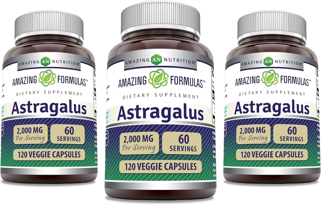 פורמולה מדהימה Astragalus 2000 מ"ג פר קפסולות לשרת | Made From Pure Astragalus Membranaceus Plant Root Extract