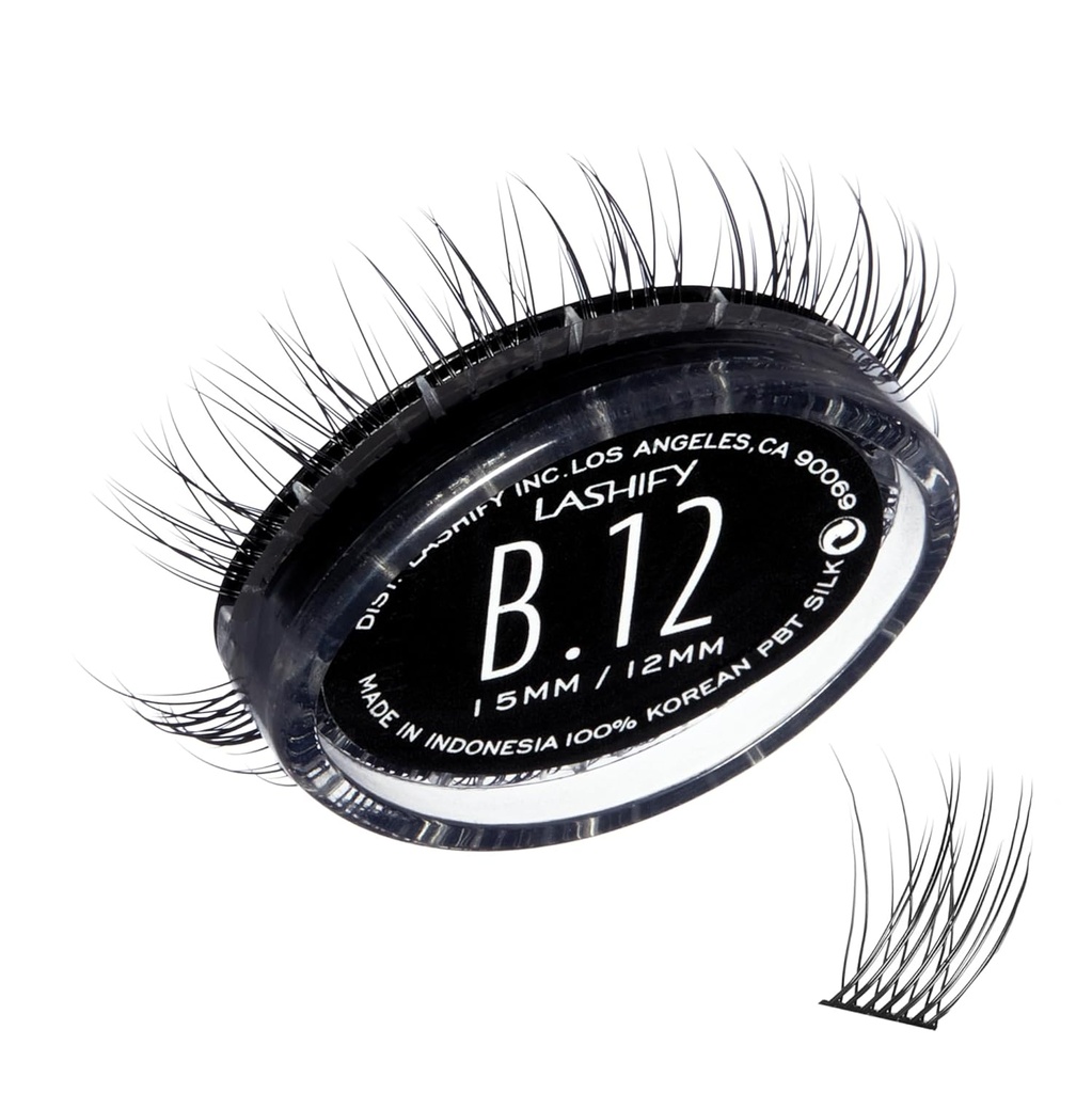 Lashify Bold 12mm Gossamer Eyelashs Refill, Black, Easy False Eyelashes עבור מראה טבעי
