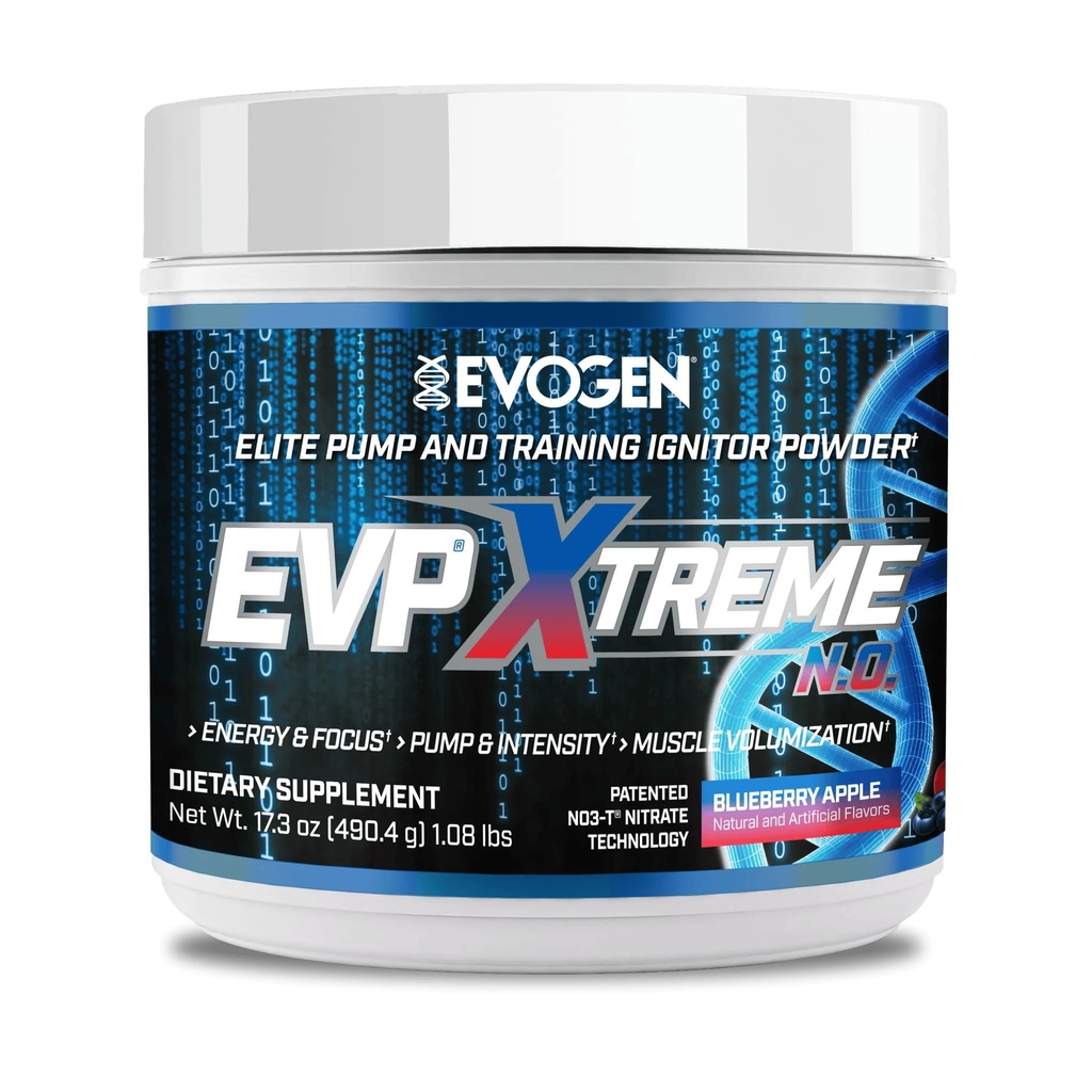 Evogen EVP Xtreme NO - אבקת טרום עבודה עבור גברים ונשים | סוכר חינם Preworkout עם Betaine, Creatine ו Caffeine עבור אנרגיה & משאבה | Blueberry Apple