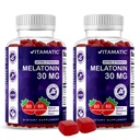 Vitamatic Sugar Free Melatonin 30 מ"ג לחניכיים - 60 משרתות - 60 חניכיים צמחוניות - Non-Habit Forming תוסף (60 Count (Pack of 2))