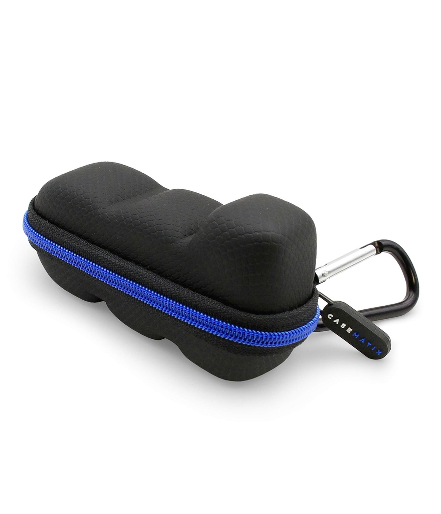 CASEMATIX Asthma Inhaler Travel Case with Lanyard and Clip-on Keychain Carabiner, Includes Inhaler Holder Case Only, Black