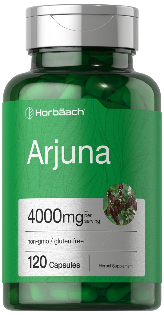 Horbaach Arjuna כמוסות 4000 מ"ג | 120 Count | Non-GMO, Gluten Free
