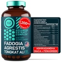 Fadogia Agrestis ו Tongkat Ali תוסף - 600 מ"ג Fadogia Agrestis עבור גברים, 500 מ"ג Longjackטונגkat Ali, Ashwagandha Maca Panugreek Complex - כוח שרירים, אנרגיה, תמיכה Mood - 120 קפסולות