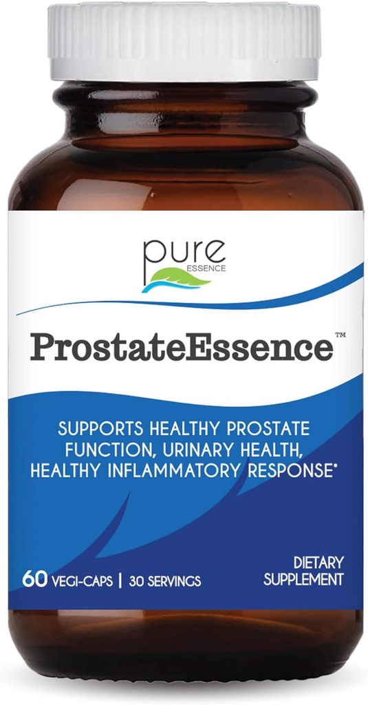 Pure Essence Labs Prostate Essence w /Vitamin D3, Selenium, תוספי Zinc ועוד - Mens ויטמינים ו תוספת צמחי מרפא עבור Prostate Health w /Beta Sitosterol - 60 Caps עבור גברים