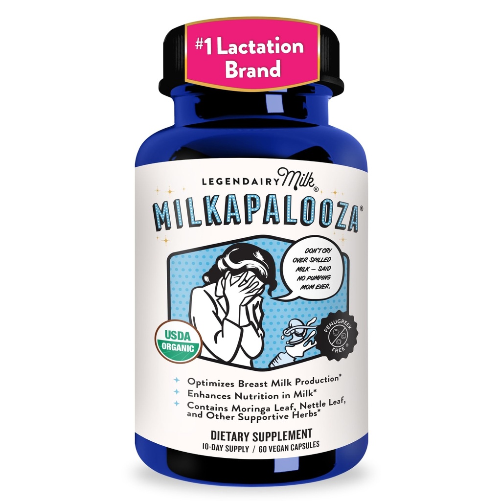 Legendairy Milkapalooza Lactation תוסף להנקה אמהות, להגדיל את אספקת החלב השד עם אורגני Moringa, Fennel, Nettle, & Shatavari, טבעוני פוסטפרטום Essentials Fenugreek-Free 60ct חינם 60ct ללא 60ct