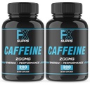 FXSUPPS Caffeine 200 מ"ג גלולות (2-Pack, 400 קפסולות) - תוסף תמיכה באנרגיה מהירה לגברים ונשים | תמיכה באזהרות, מיקוד ותפקוד מטאבולי