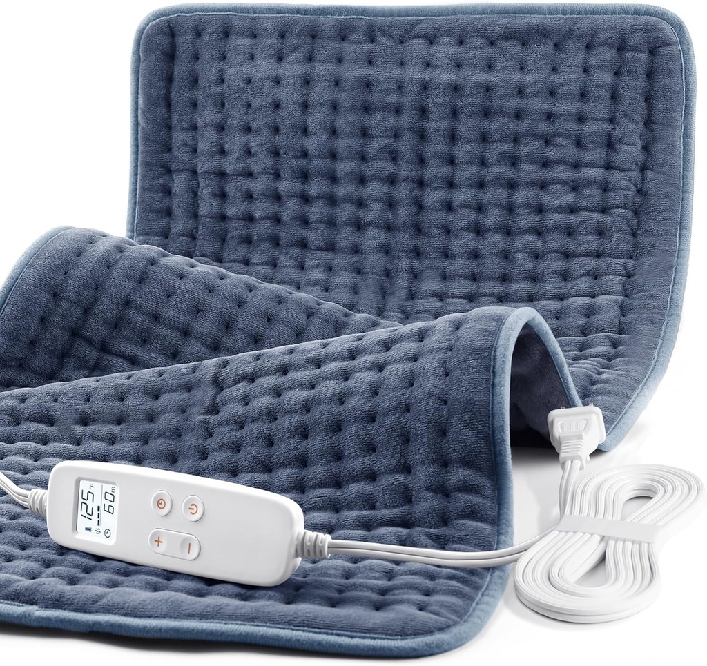 Heating Pad for Back Pain Relief, תוספת גדולה 33 x 17, Portable Heating Pad for Shoulder, Neck, Cramp, Menstrual Pain, עם שדרג 6 Timer & 6 ביקורת טמפרטורה