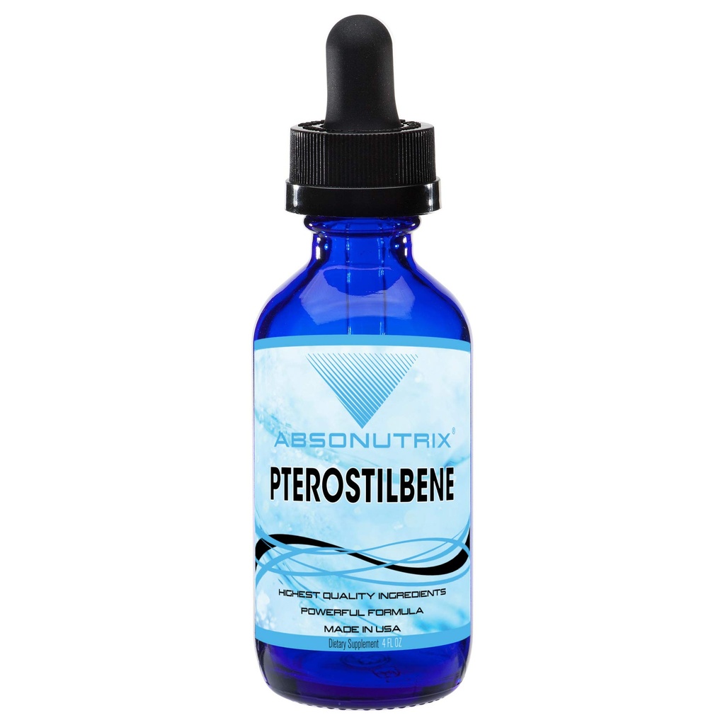 Pterostilbene 300 mg, 4 Fl Oz Liquid Drops, 200 Potent Servings, High Bioavailability, Third-Party Tested, Quick Absorption, GMP-Certified, Non-GMO, Cruelty-Free Products, Made in USA