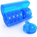 מארגנת גלולות שבועיות 7 יום 2 פעמים ביום, Sukuos Small Travel Pill Box for Pills/Vitamin/Fish Oil/Supplements, Daily Medicine Productionser Box, BPA Free Pill Case, Easy to ניקוי