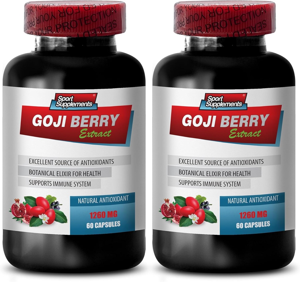 Immune Defense - Goji Berry Extract Complex - Natural Vitality Pills, Powerful Antioxidant, Pomegranate, Body Detox Complex, Holistic Wellness Support, Natural Energy Boost, 2 Bot 120 Caps