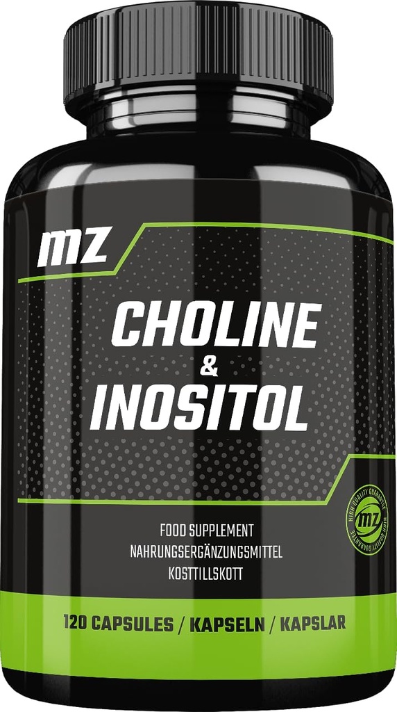 Choline ו- Inositol 1200 מ"ג לשרת - 120 קפסולות - 2 חודשים אספקה - תוספת דיאטה לתמיכה קלרנסיות המוח ומנוחה - על ידי MZ
