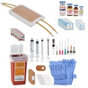 מעבדת אנטומיה Venipuncture Practice Kit with Wearable Simulation Arm Pad Model + תוספת של הזרקת Skill Supplies Kit Clinical Nursing Training, 65 חתיכה Bundle