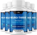 תוספי המוח VIVE MD Thrive Brain Supplementive - פורמולה רשמית - Neuro Thrive PQQQ, Neuro Thrive עבור כוח נוסף עם ג'ינקגו בילובה לחלץ, סיביר ג'ינסנג (5 Pack)