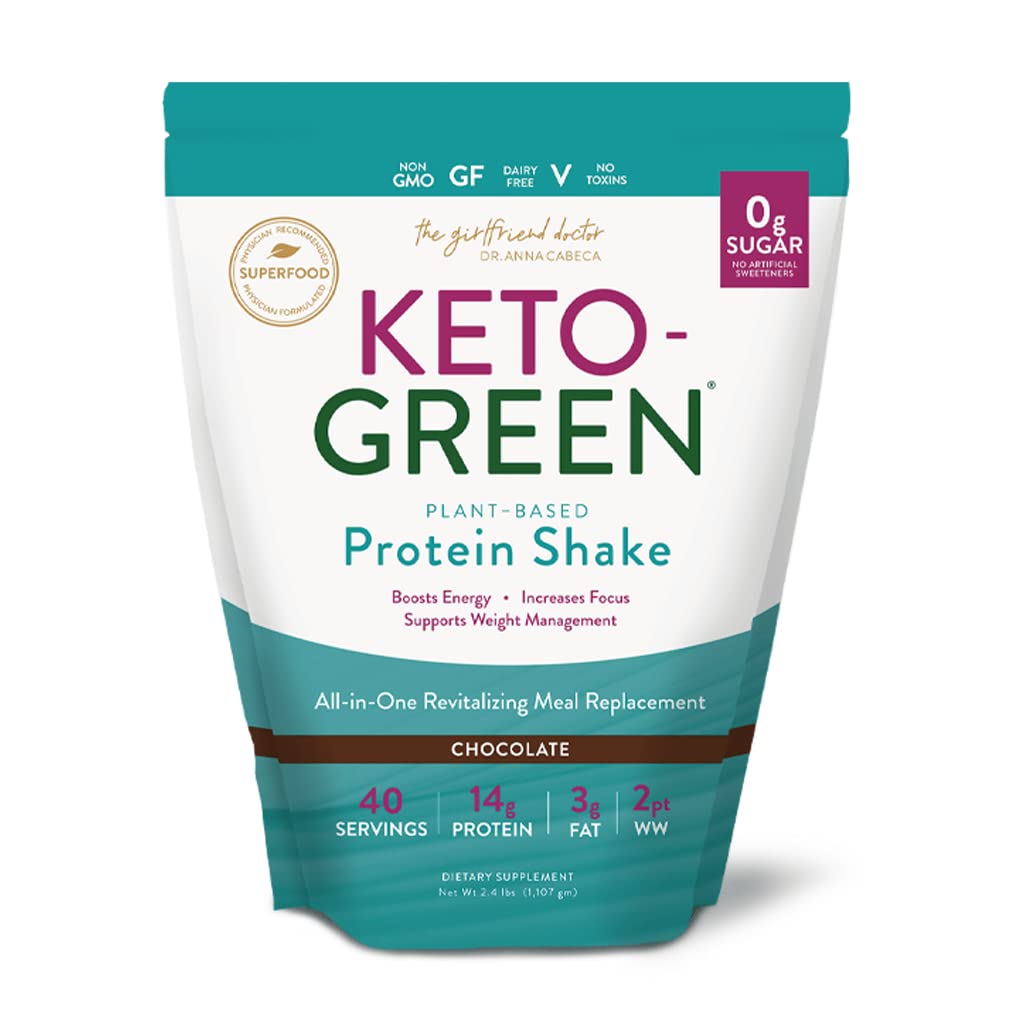 VIDAPURA Keto-Green Protein שקד על ידי ד"ר אנה קאבה - חלבון טבעוני שוקולד עבור Daily, Energy & Smooth Digestion - 40 משרתים