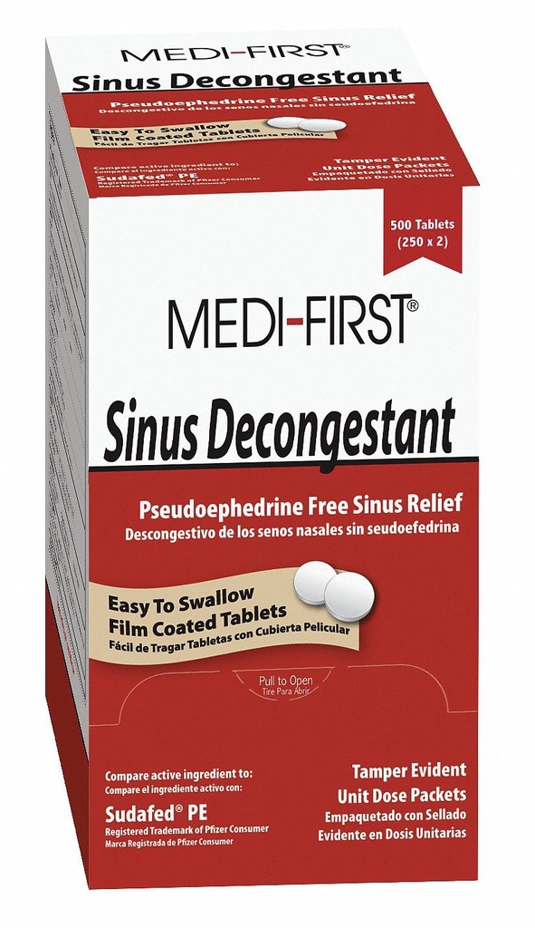מוצרים בינוניים ראשון 80933 Sinus Decongestant, 100-Packets של 1 (Packaging עשוי להשתנות)