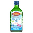 קרלסון - שמן Cod Liver של Kid, 550 מ"ג אומגה 3s, ויטמינים A & D3, Wild Norwegian, Bubble Gum, 250 mL