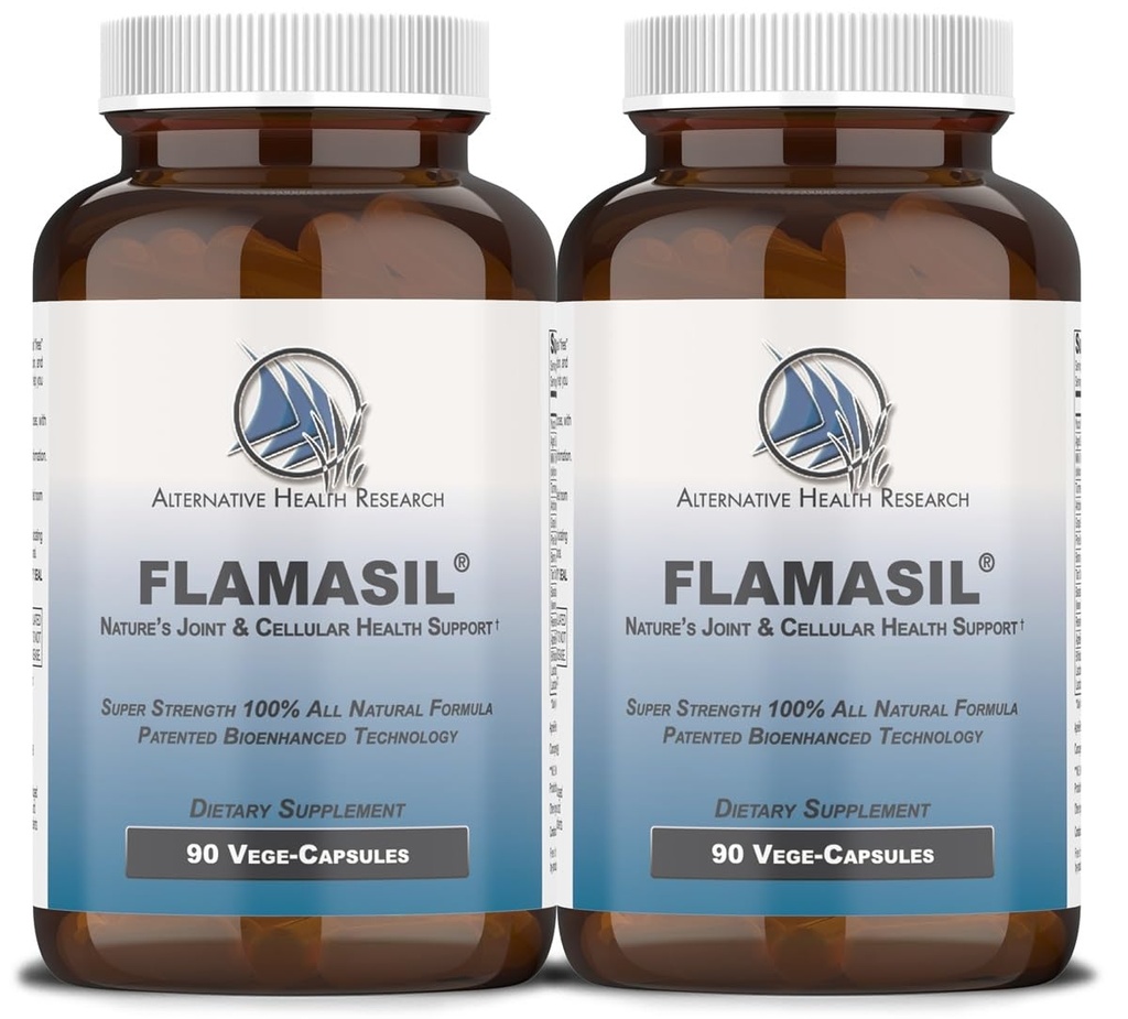 FlamasilTM (2 Pack)- for Healthy Inflammation Response* | Multi-Herbal Pain Reliever* ו- Joint Aid | Bio-Enhanced Turmeric, Boswellia, Resveratrol ועוד | 13-in-1 Superfood Antioxidants