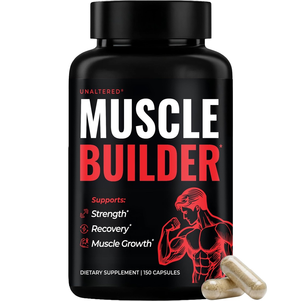 UNALTERED Anabolic שריר בונה לגברים - צמיחה, גודל, כוח - תוספת בניין שריר טבעי אנרגיה Booster - Tribulus Terrestris, גינזנג, ויטמין D3, Ashwagandha - 150 קפסולות