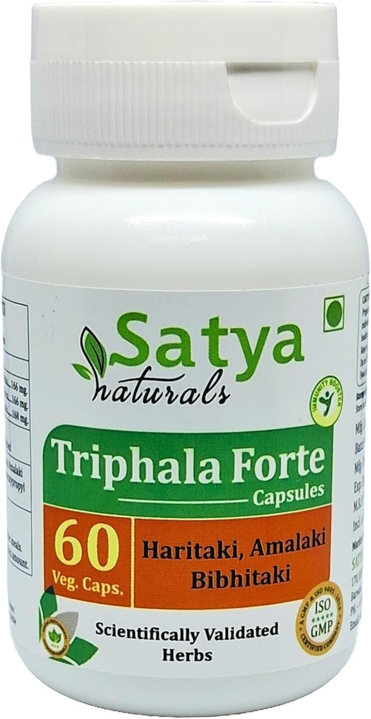 Triphala Forte קפסולות 500 מ"ג. 60 Veg. קפסולה | Amalaki, Haritaki, Bibhitaki לחלץ קפסולות לגברים ונשים | Ayurvedic Herbal / Remedies | 10:1 Forte (1 בקבוק של 60 קפסולות)